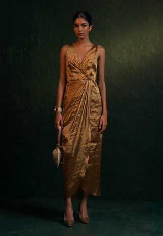 Midas gold tissue dress