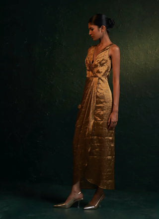 Midas gold tissue dress