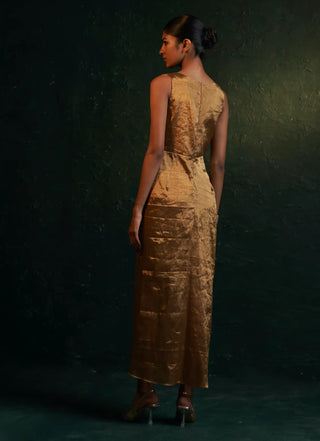 Midas gold tissue dress