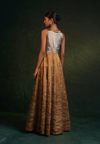 Midas gold tissue long dress