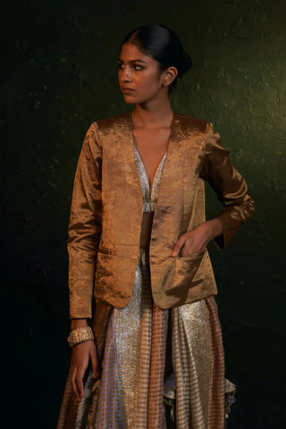 Midas gold tissue blazer