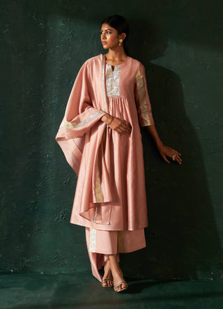 Midas old rose chanderi kurta set