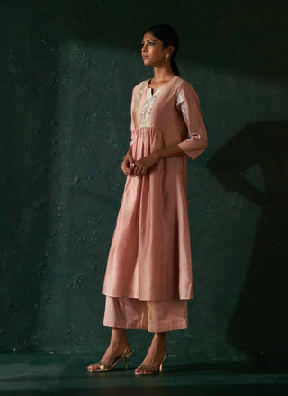 Midas old rose chanderi kurta set