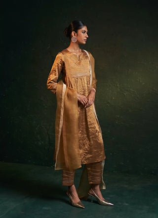 Midas gold tissue kurta set