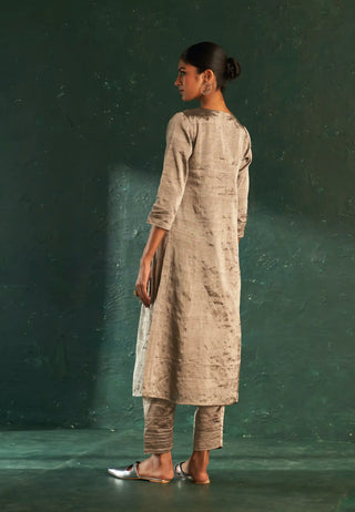 Midas silver tissue kurta set