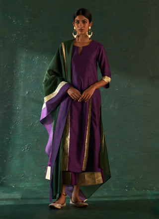 Midas plush purple kurta set