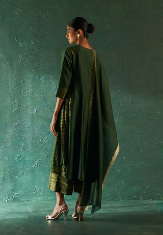 Midas deep green chanderi kurta set