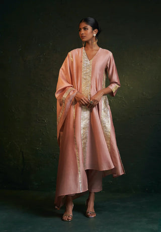 Midas rose pink chanderi kurta set