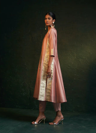 Midas rose pink chanderi kurta set