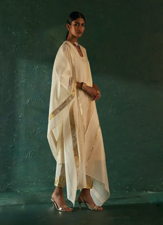 Midas ivory stripe kurta set