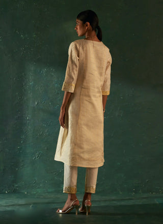 Midas ivory stripe kurta set