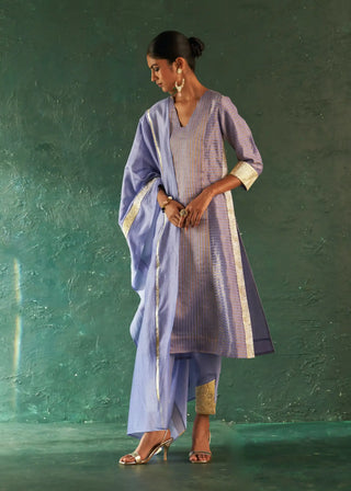 Midas lavender stripes kurta set