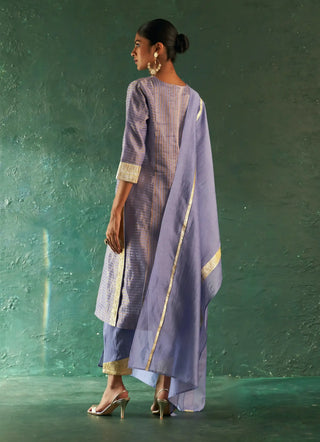 Midas lavender stripes kurta set