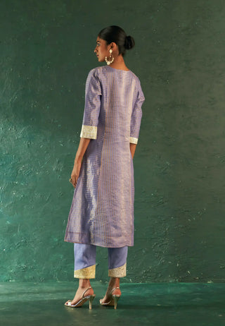 Midas lavender stripes kurta set