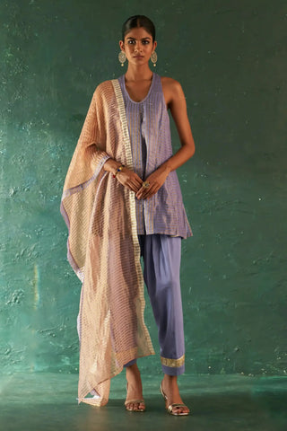 Midas lavender stripes sharara and kurta set