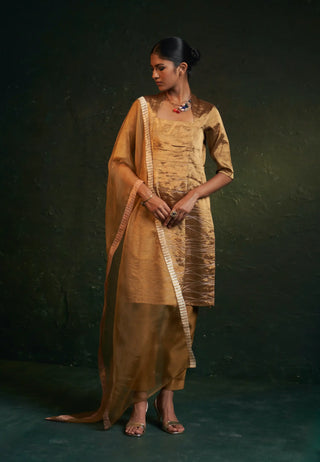 Midas gold tissue kurta set