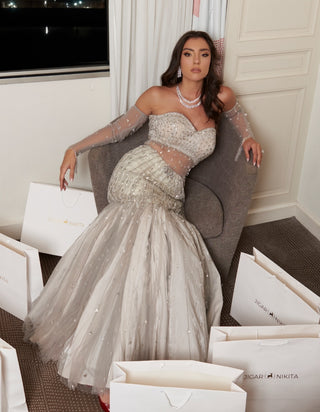 Gray fishcut gown