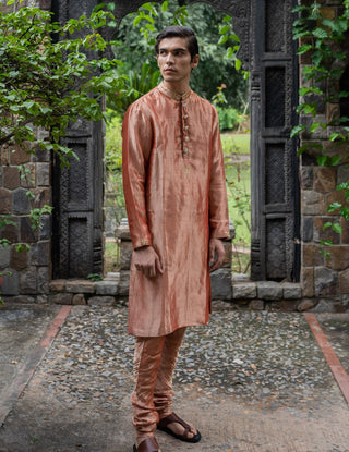 Blush pink embroidered kurta with pants