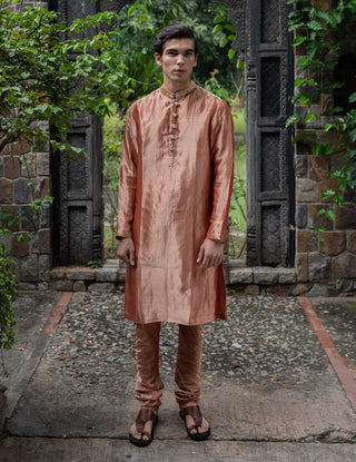 Blush pink embroidered kurta with pants