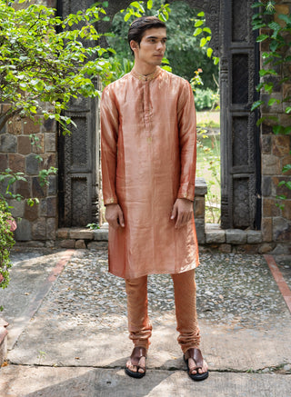 Blush pink embroidered kurta with pants