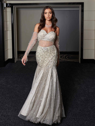 Gray fishcut gown