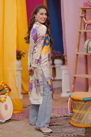 Multicolor flirty long kurta