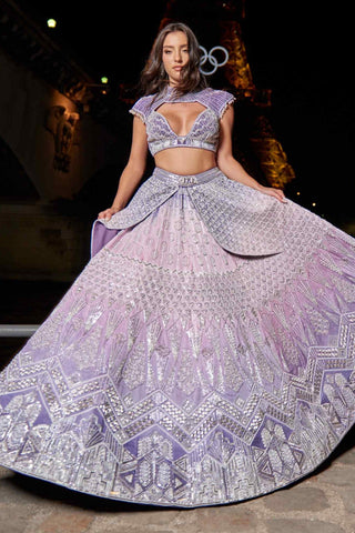 Purple ombre lehenga set