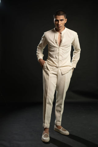 Ivory shirt kurta and pants