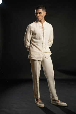 Ivory shirt kurta and pants