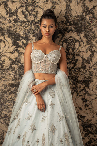 Starry stellar blue lehenga set