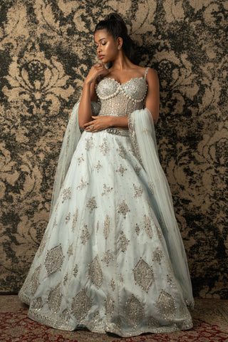 Starry stellar blue lehenga set