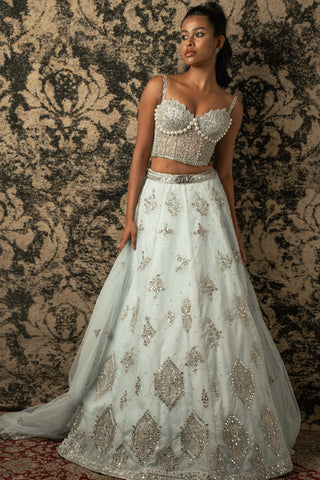 Starry stellar blue lehenga set