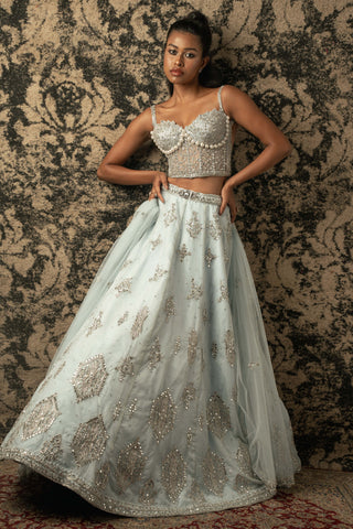 Starry stellar blue lehenga set