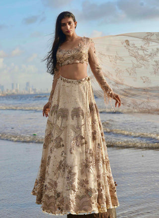 Gold embroidered lehenga set