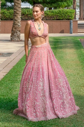 Victoria rose pink lehenga set