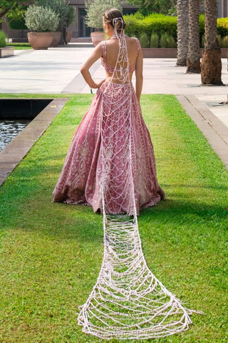 Victoria rose pink lehenga set