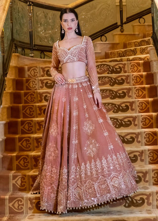 Hazel brew brown lehenga set