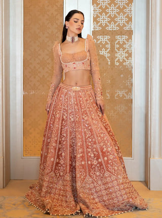 Peach me perfect lehenga set