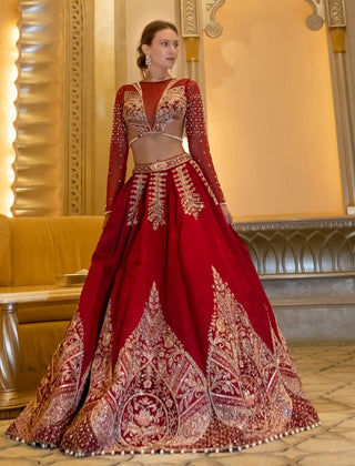 Rubeus ruby red lehenga set