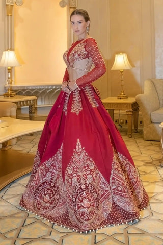 Rubeus ruby red lehenga set