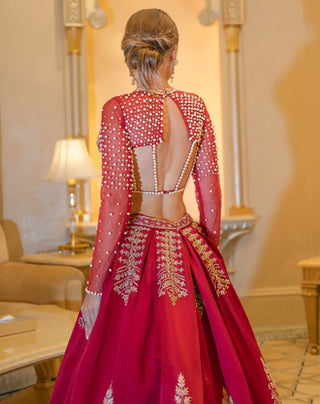 Rubeus ruby red lehenga set