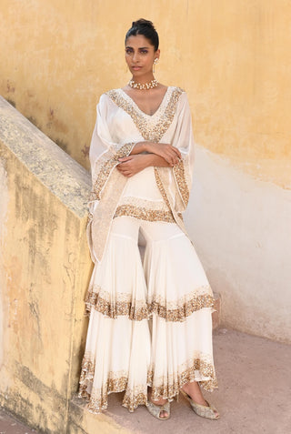 Sicily white kaftan and sharara