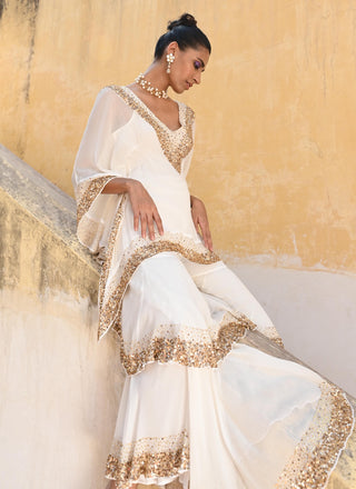 Sicily white kaftan and sharara