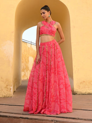 Veda rani pink lehenga set