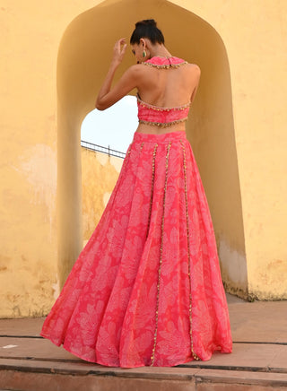 Veda rani pink lehenga set