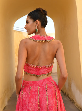 Veda rani pink lehenga set