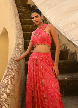 Veda rani pink lehenga set