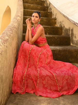 Veda rani pink lehenga set