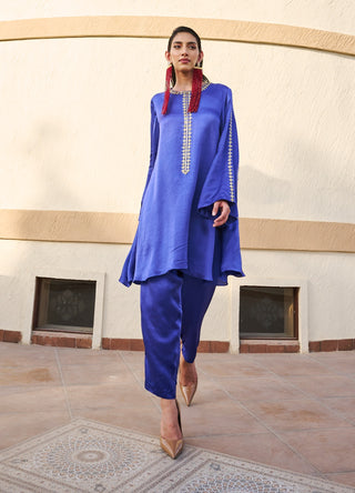 Blue embroidered kurta and pant