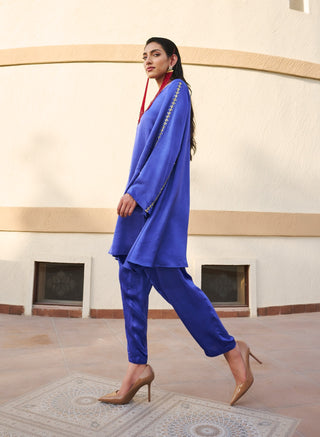 Blue embroidered kurta and pant